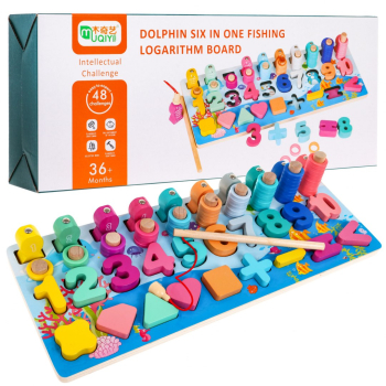 Edukacyjne gry 4w1 z drewna dla dzieci 